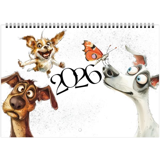 2026 Dog Wall Planner – Monthly Calendar With Funny Dog Illustrations – Sunday or Monday Start - Etsy
