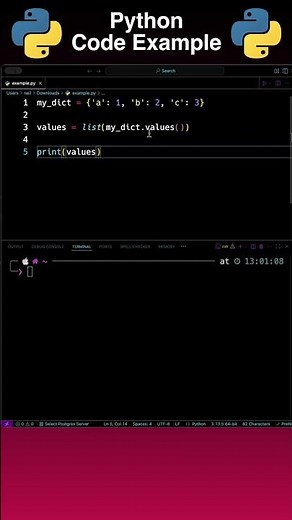 How To Get All The Values from a Dictionary | Python Code Example #python