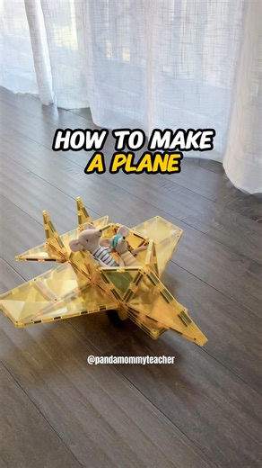 Magnetic Tile Plane ✈️ #magnetictiles #toyplane