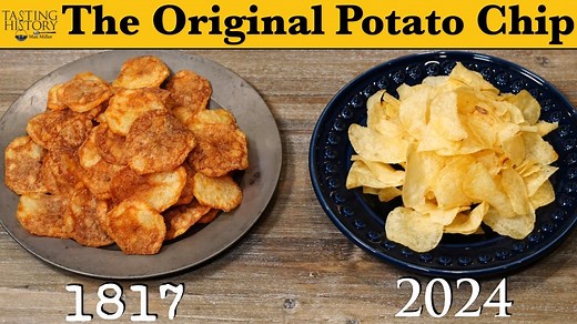 These potato chips were made using the oldest recipe I could find, from 1817. They’re thicker than modern potato chips, but also quite a bit more flavorful. #potatochips #TastingHistory #recipe | Tasting History