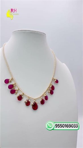 Original Ruby Beads & Pearls Customized Necklace | Premium Handmade Jewellery