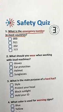 Safety Quiz: Can You Pass This Quick Safety Test? #safety #safetyfirst #safetyquiz #quiz #quiztime