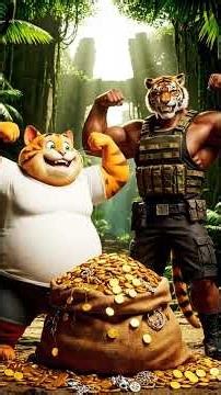 Cat and Tiger Adventure #funnyanimals #animation #funnycartoon