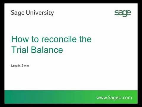 Sage 100 - How to Reconcile the Trial Balance (MAS 90 / MAS 200)