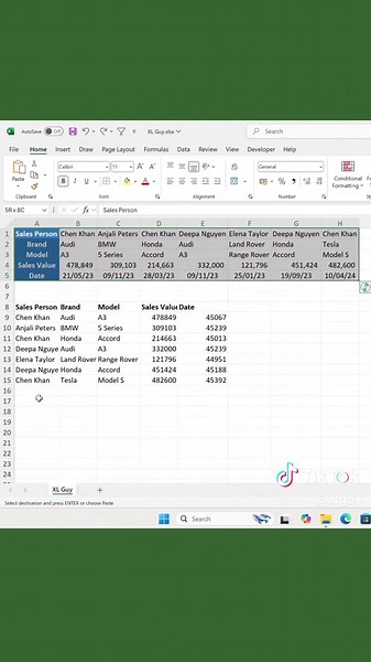 Turning rows into columns like magic! 🔮 Watch how the TRANSPOSE formula & Paste Special > Transpose option can work wonders for your data! 📊💥 If you’re not using this, you’re missing out! 🚀 #ExcelHacks #DataWizard #XLGuyTips 👉 Follow for more tips to level up your Excel game! 🙌