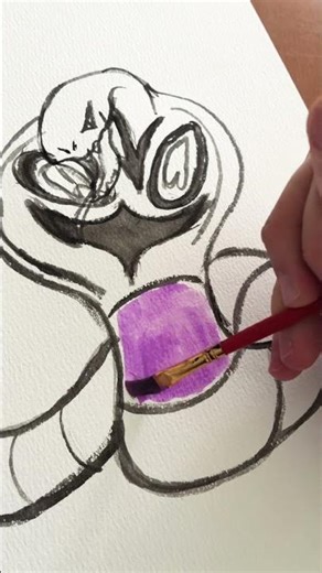 Arbok watercolor drawing