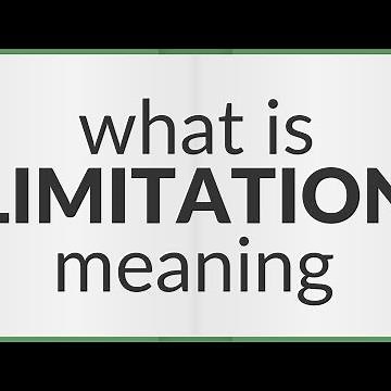 Limitation | meaning of Limitation