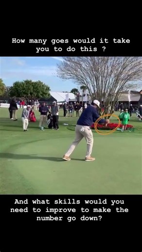 Insane skills here by Brian Harman, Simple test here how many goes would you need )?! #golftips