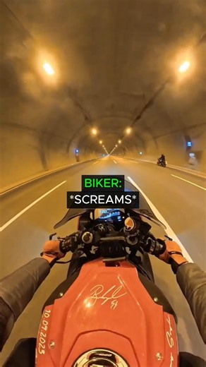 Biker Goes CRAZY At Tunnel...😭