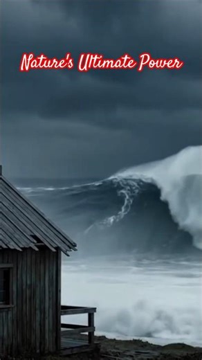 Massive Storm Wave/ Tiny Cabin⚡/ Epic Nature Fury Giant Wave Crashing Cabin 😱/Stormy Ocean Power 🌊