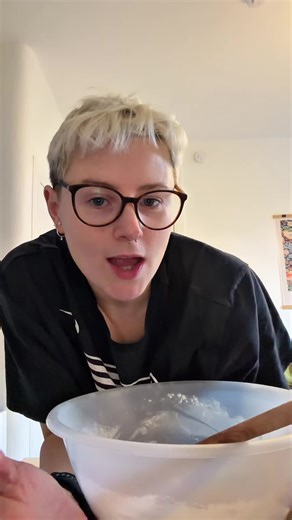 Air fryer donut recipe below ⬇️ I did half but thus is full quantity! 180ml warm milk 25g granulated sugar 7g (one packet) active dry yeast Dissolve the sugar in the warm milk and mix in yeast and let it get bubbly (5-10mins) 120g Greek yogurt or sour cream, at room temperature 113g salted butter, melted and slightly cooled 2 eggs, at room temperature vanilla bean paste 480g bread flour (substitution: all-purpose flour) Salt Just mix the salt into the flour then pour everything else in when you 