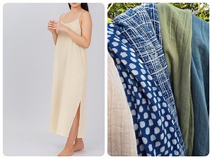 Double Gauze Long Cotton Slip Dress, Maxi Slip Dress With Side Split, Long Night Gown - Etsy