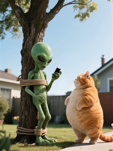 The Alien Didn’t Expect This Cat 😳😳😳 #cat #meow #SadReality #kittens #FunnyMoments