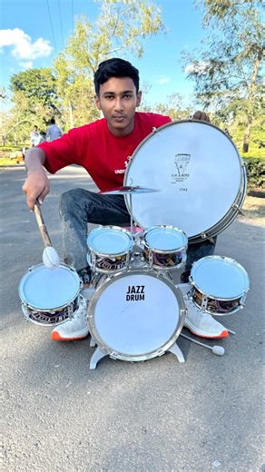Amr New Jazz Drum set With Big Dhol Testing