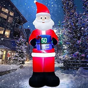 Lulu Home 8 FT Blow Up Santa with LED Countdown Clock, Christmas Inflatable Santa Decorations Outdoor Indoor