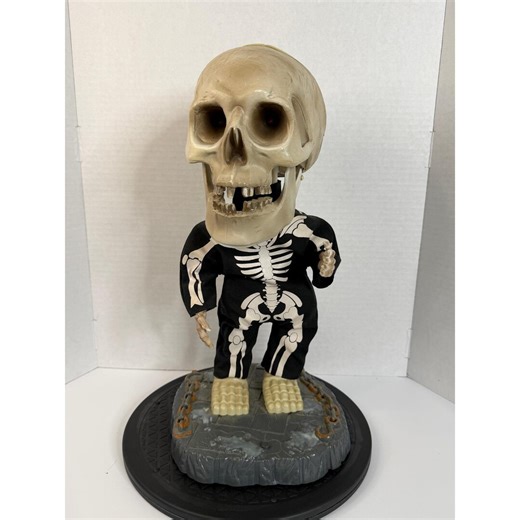 Gemmy Animated Skeleton Bobble Head Halloween Prop Decor Sound Motion - Etsy