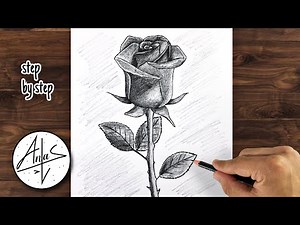 How To Draw A ROSE | Sketch Drawing step by step