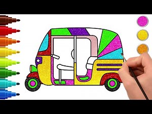 How To Draw Auto Rickshaw✏️🛺 | Step By Step Drawing | Vehicle Drawing | Chiki Doodle