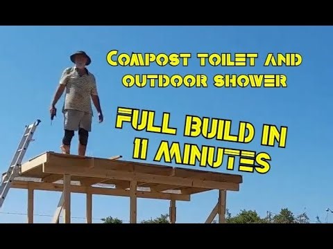 Compost toilet and outdoor shower full build in 11 minutes!
