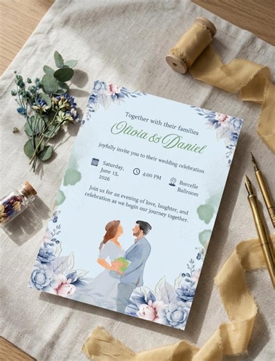 Floral Wedding Invitation Template Bundle, Romantic Elegant Design (digital Download) - Etsy