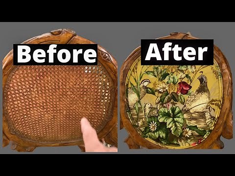 DIY-HOW TO UPHOLSTER A CANEBACK CHAIR | BEFORE & AFTER