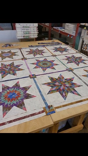 Jordan Fabrics on Instagram: "The "little dipper lone star" patch work is done, just need to stitch it all together and get it on the quilting machine! The youtube video should be out shortly😊. . . . @jordanfabrics #quilting #discoverpage #quilts #quiltsofinstagram #patchwork #design #fabric #textile #textiledesign #sew #sewing #lonestar #lonestarquilt"