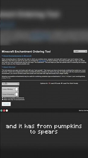BEST Minecraft enchanting guide | Pt2 #shorts #minecraft #minecraftshorts #helpful #websites #gaming