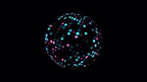 Download Digital Hi-Tech Disco Ball Animation Isolated with Alpha Channel for free
