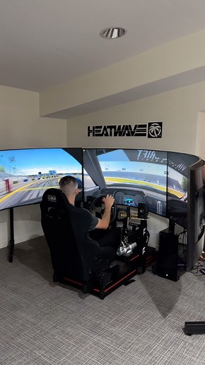 Adam LZ on Instagram: "Testing out the new epic triple curved monitor setup. Stoked to get back on the sim again! Special thanks to @podium1racing for the technical advice / part info and @matthewalenius helping me get everything configured!"