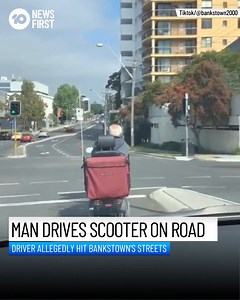 ELDERLY MAN HOONS ... ON A MOBILITY SCOOTER A car passenger has captured the bemusing moment they were stuck behind an elderly man driving a mobility scooter at a snail's pace. Mobility scooters, which have a top speed of 10km/h, are illegal on the road unless travel on a footpath is not possible. The moment was captured in Bankstown in Sydney's south west. | 10 News Sydney