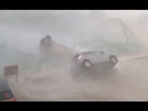 Cyclone Topples Cars in India