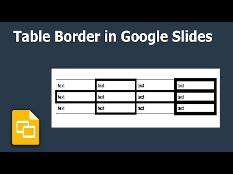 How to Add Border to table in Google Slides Presentation