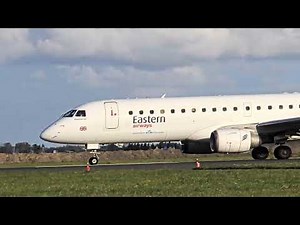 Compact Jet Climb 🚀 Eastern Airways Embraer E190STD (G-CLSN) Departs Amsterdam (AMS)