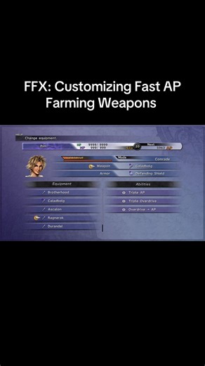 FFX: Personalizando Armas para Farming Rápido de AP