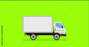 Flat design animation of a moving car.