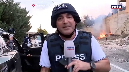 Video. WATCH: Lebanese journalists narrowly missed by missile fire