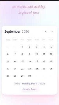 Soft Translucent Calendar | HTML CSS JS | Rounded Date Picker UI (Code in Description)