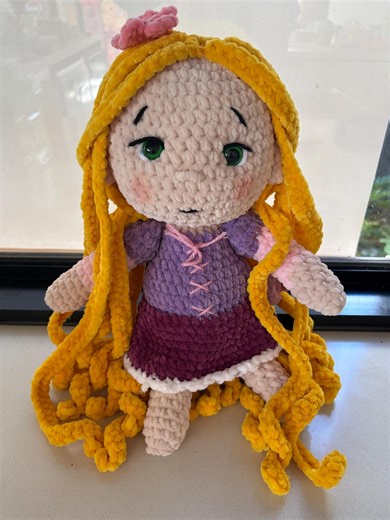 Rapunzel Crochet Pattern PDF • Princess Amigurumi Doll Pattern • Tangled Inspired Plush Doll • Crochet Doll Pattern •Curly Hair Princess Toy