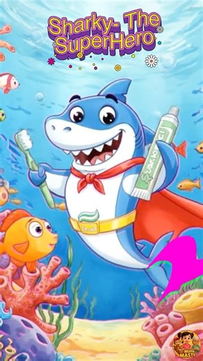Brush Your Teeth with Sharky 🪥🦈 | Kids Cartoon #shorts