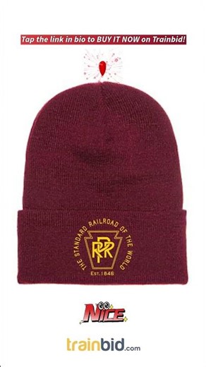 Available on Trainbid.com - RAILROAD STOCKING CAP "PRR" Logo Embroidered