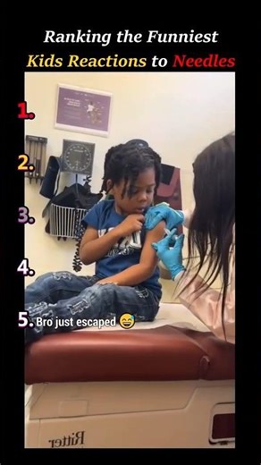 Ranking The Funniest Kids Reaction to Needles 😱😂 #viral #shorts