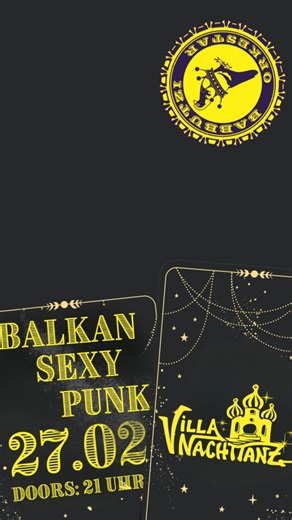 Am 27.02.26 verwandelt sich die Villa Nachttanz wieder in einen brodelnden Tanztempel – diesmal mit dem energiegeladenen Babbutzi Orkestar! Freut euch auf Spaghetti Balkan, Brass-Power und Sexy Punk. Aftershow Party mit Marcello el Capitan Einlass: 21:00 Uhr Beginn 22 Uhr tickets.villanachttanz.de #VillaNachttanz #villazapata #balkan #punl #BrassAndRoll | Villa Nachttanz e.V.