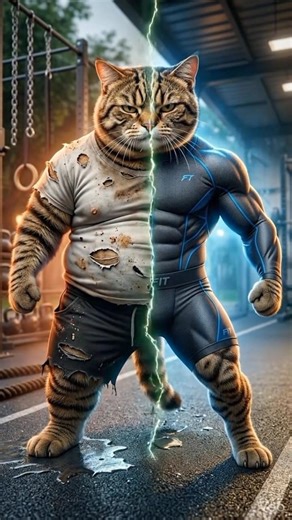 "Poor Fat Cat Transformation 🔥🐱"#catvideos#animation#cartoon