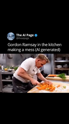© The AI Page 👽 | Watch Gordon Ramsay in action— well, sort of! This is an AI-generated video where he’s creating chaos in the kitchen. The video was... | Instagram