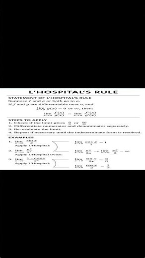 L Hospital's Rule