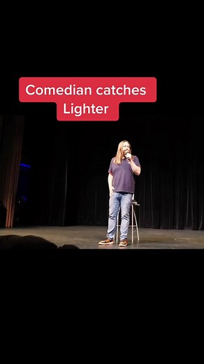 Comedian Catching Lighter Stand-Up Comedy Moment