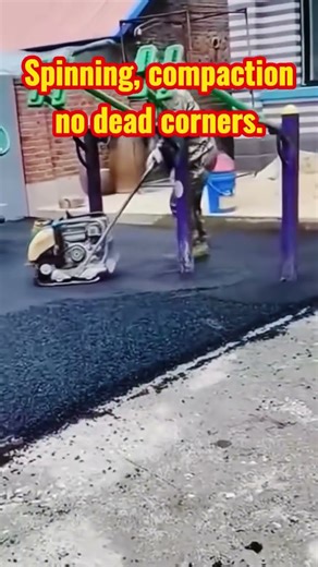 The plate tamper tamps around each piece of equipment with dancing precision!