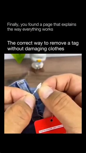 The Way Everything Works on Instagram: "Clothing tags are usually attached with a looped plastic or thread fastener designed to lock in one direction. By gently pulling the thread forward through the fabric instead of cutting it, the locking end slides back through the tag without tearing the material. This keeps the garment intact and allows the tag to be reattached later if a return is needed. The process works because the fastener relies on tension in one direction to stay secure, and reversi