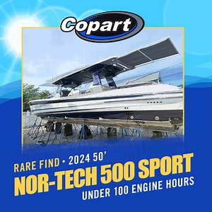 22 reactions | FOR SALE | 2024 Nor-Tech 500 Sport Performance and comfort describe this beautiful 50' Nor-Tech 500 Sport! She is powered by Mercury Marine Quad 600 motors and equipped with twin 22-inch Garmin 8622 GPS units. This Nor-Tech is fully loaded and ready for her next owner during the Miami North, FL auction on October 11th! Lot 71115774 Buy It Now Price: $1,000,000 >> https://bit.ly/3ZpcJS5 | Copart | Facebook