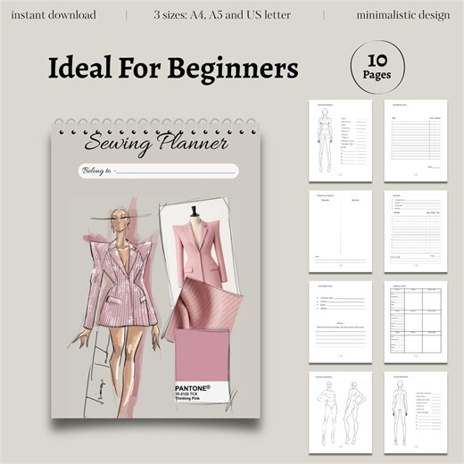 Printable Planner | Sewing Template | Sewing for Students | 10 Pages - Etsy